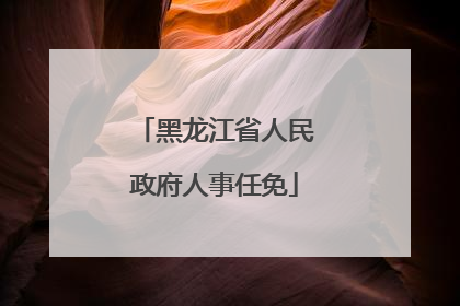 黑龙江省人民政府人事任免