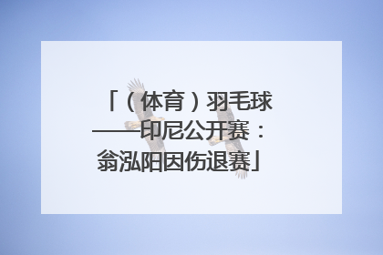 （体育）羽毛球——印尼公开赛：翁泓阳因伤退赛