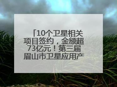 10个卫星相关项目签约，金额超73亿元！第三届眉山市卫星应用产业发展大会召开