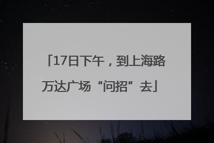 17日下午，到上海路万达广场“问招”去