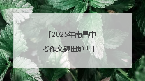 2025年南昌中考作文题出炉！