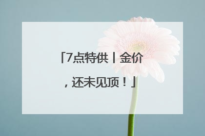 7点特供丨金价，还未见顶！