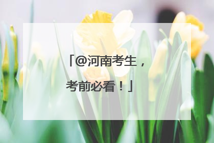 @河南考生，考前必看！